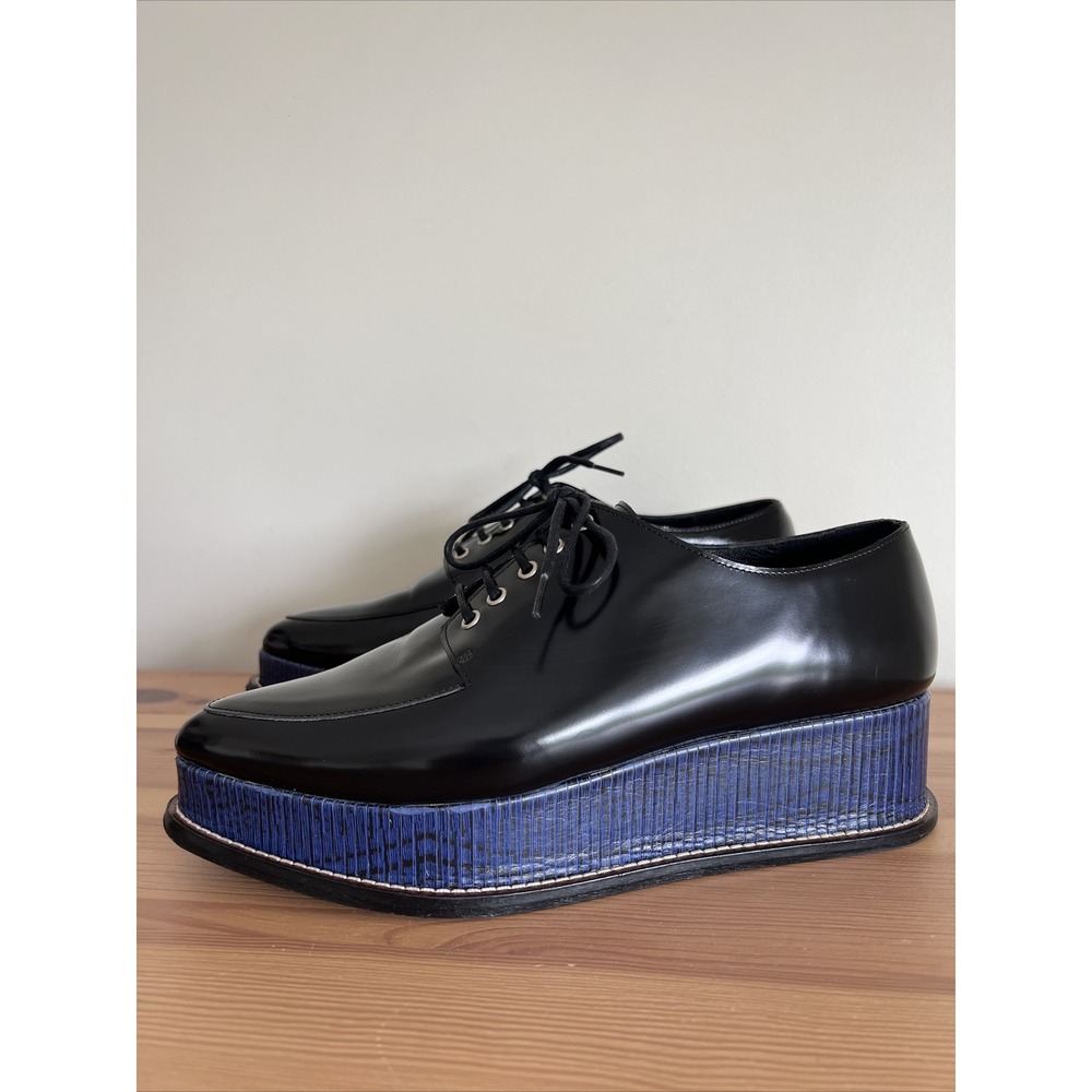 Opening Ceremony Eleanor Platform Oxford Shoes Size 39 Black Blue Chunky Career